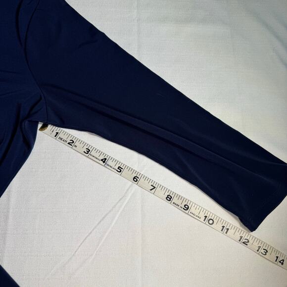 Michael Kors Navy Long Sleeve Shift Dress Gold Zip Back Size L - Picture 8 of 8